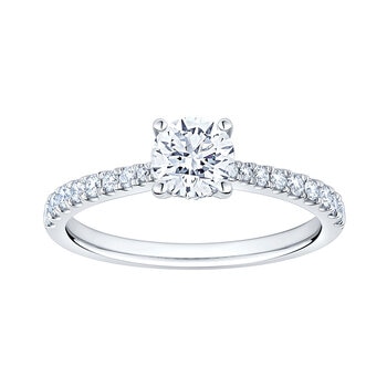 1.00ctw Round Brilliant Cut Diamond Ring, Platinum