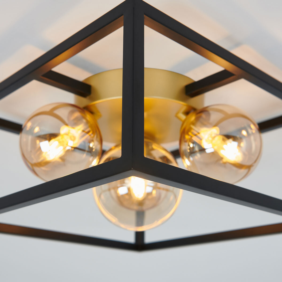 Artika Griffintown 4-Light Flushmount Ceiling Light Black & Gold With Bulbs FM-GT-5L40 at costco.co.uk