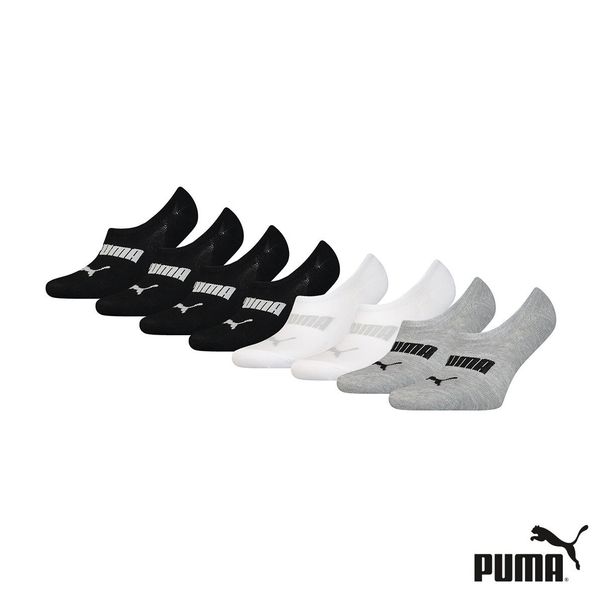 Puma Ladies No Show Sock, 8 Pack in Black