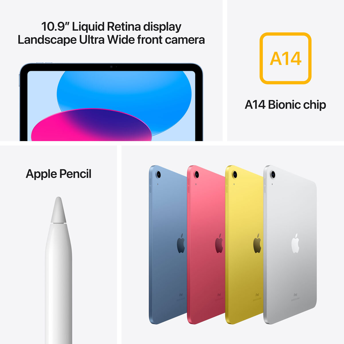 Buy Apple iPad 10th Gen, 10.9 Inch, WiFi, 64GB in Yellow, MPQ23B/A at costco.co.uk