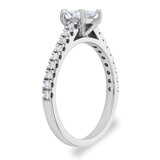 0.74ctw Priness & Round Brilliant Cut Diamond Ring , Platinum