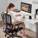 DAMS ELISE BLACK MESH BACK OPERATOR CHAIR WITH HEADREST AND BLACK MESH SEAT