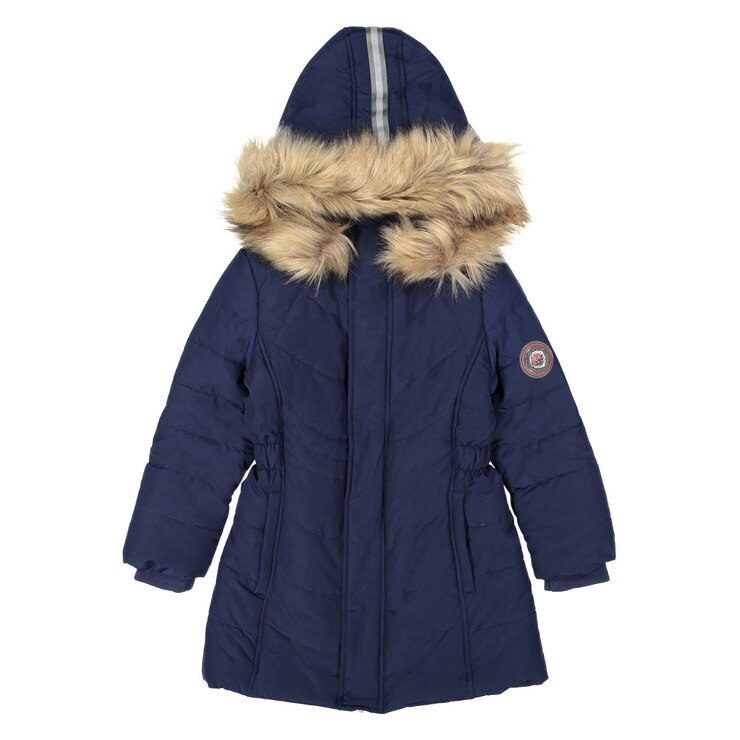 Andy & Evan Girl's Water Resistant Parka in Navy | Costco UK