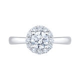 1.00ctw Round Brilliant Cut Diamond Halo Ring, Platinum