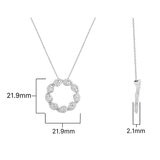 0.87ctw Round Brilliant Cut Diamond Circle Pendant, 18ct White Gold