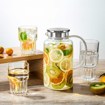 King Crystal Pitcher and Glass Set, 5 Piece King Crystal Pitcher and Glass Set, 5 Piece