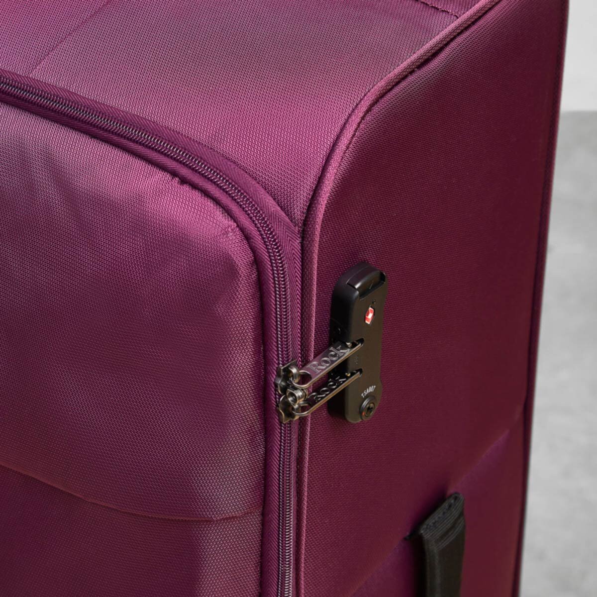 Rock Paris 3 Piece Softside Luggage Set in Purple