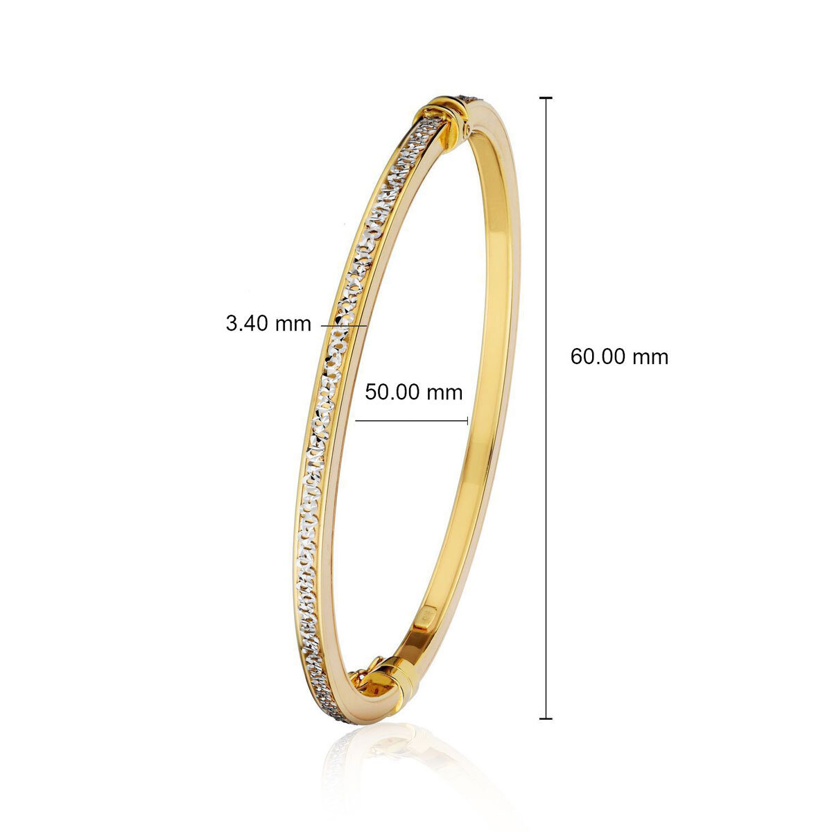 14ct Two Tone Gold Diamond Cut Bangle