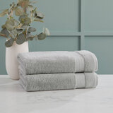 Grandeur 100% hygro cotton towel in Harbour Mist  grey