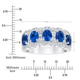 Blue Sapphire & 0.60ctw Diamond Ring, 14ct White Gold