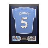 John Stones Signed Framed Manchester City Football Shirt