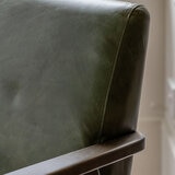 Gallery Neyland Green Leather Armchair