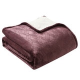 Etched Velvet Sherpa Blanket in 4 colours, 228 x 228 cm