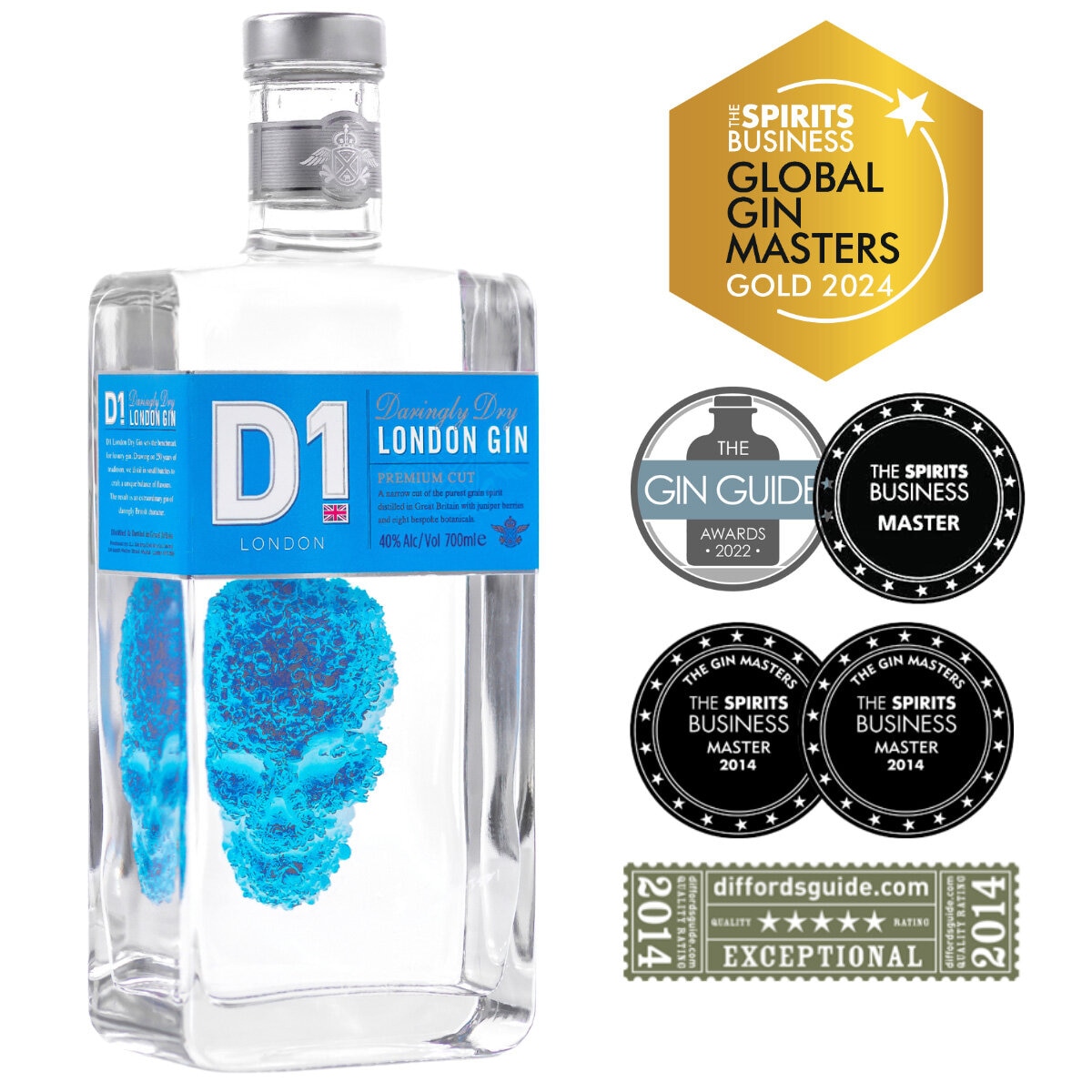 D1 London Dry Gin, 70cl