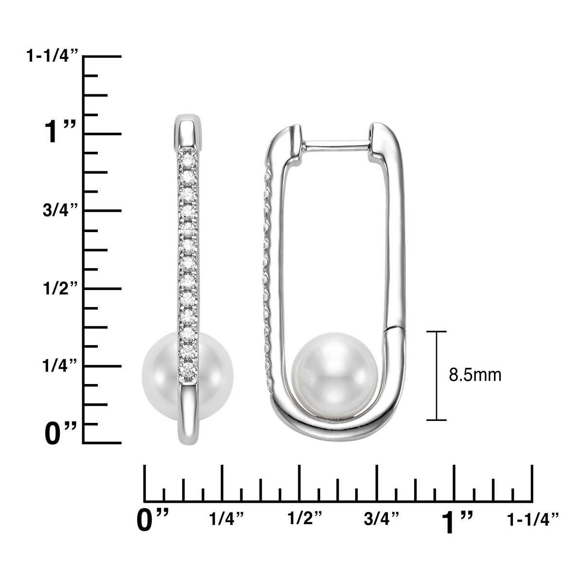 7-7.5mm Freshwater Pearl & 0.20ctw Diamond Earring
