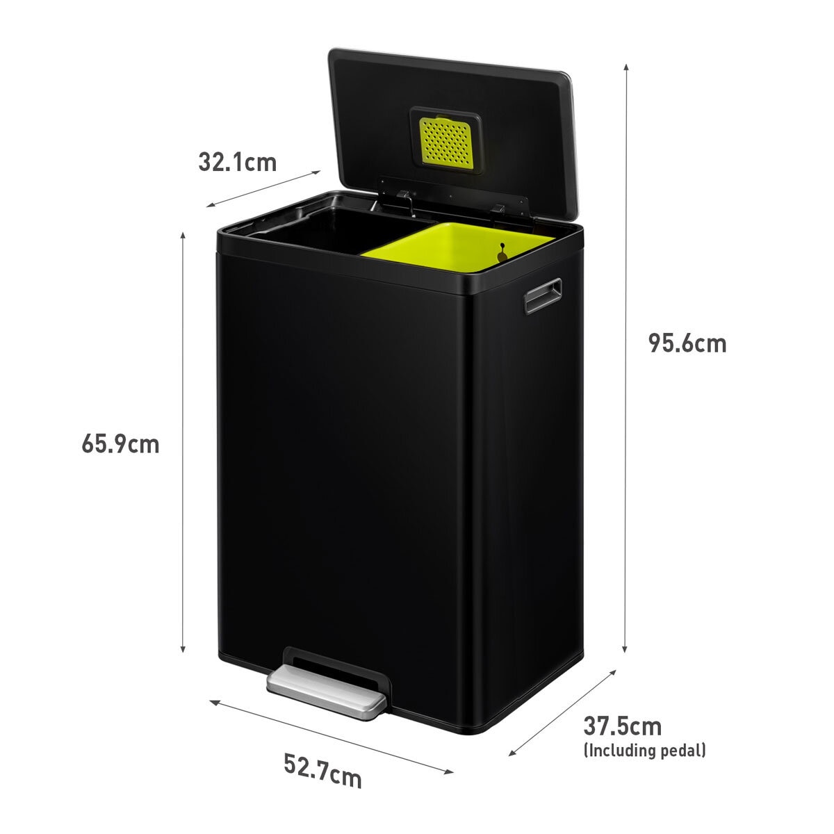 EKO Ecocasa 60L Recycling Bin in Matte Black at costco.co.uk