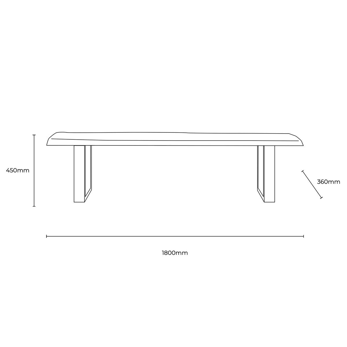 Gallery Chisbury Acacia Live Edge Dining Bench