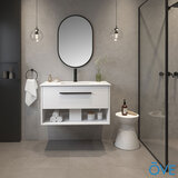 Lifestyle front facing of OVE Camila 910mm in matte white