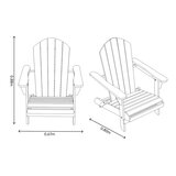 Zest Jasmine Folding Acacia Wood Adirondack Chair in Light Grey - Set of 2