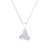 0.20ctw Round Brilliant Cut Diamond Knot Pendant, 18ct White Gold