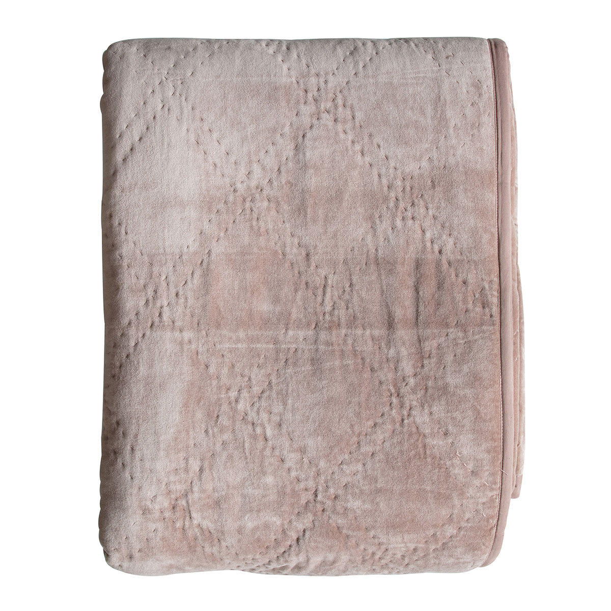 Gallery Quilted Velvet Bedspread in Blush