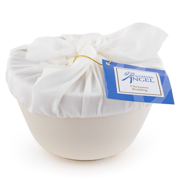 The Carved Angel Traditional Christmas Pudding in Ceramic Basin, 1.65kg (Serves 12-14)  Costco UK