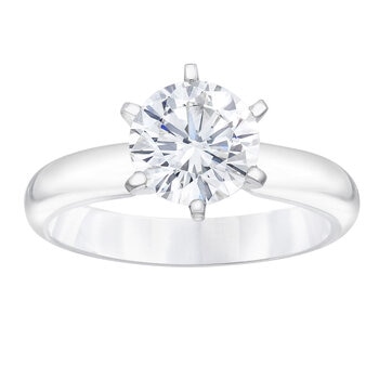 1.00ct Round Brilliant Cut Diamond Solitaire Ring, Platinum