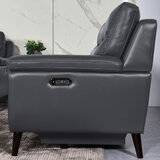 Grace Dark Grey Leather Power Reclining 2 Seater Sofa