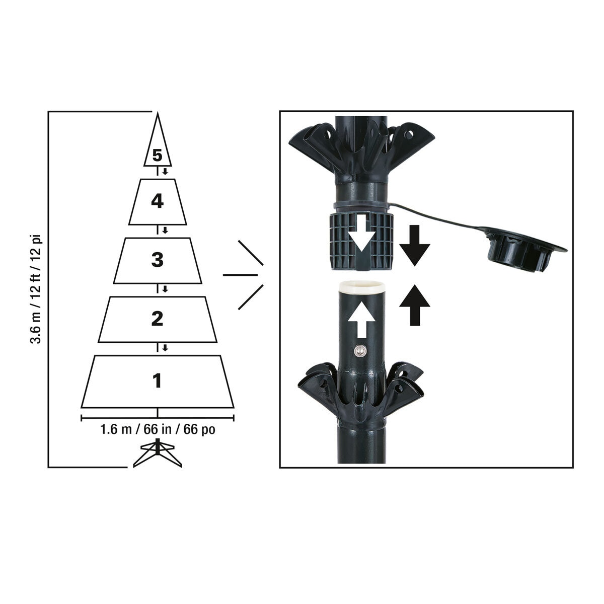 Buy 12ft Pre-lit Aspen Micro Dot LED Tree Dimensions at costco.co.uk