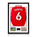 Gabriel Magalhães Arsenal 24/25 Signed Framed Shirt, including 2 Photos