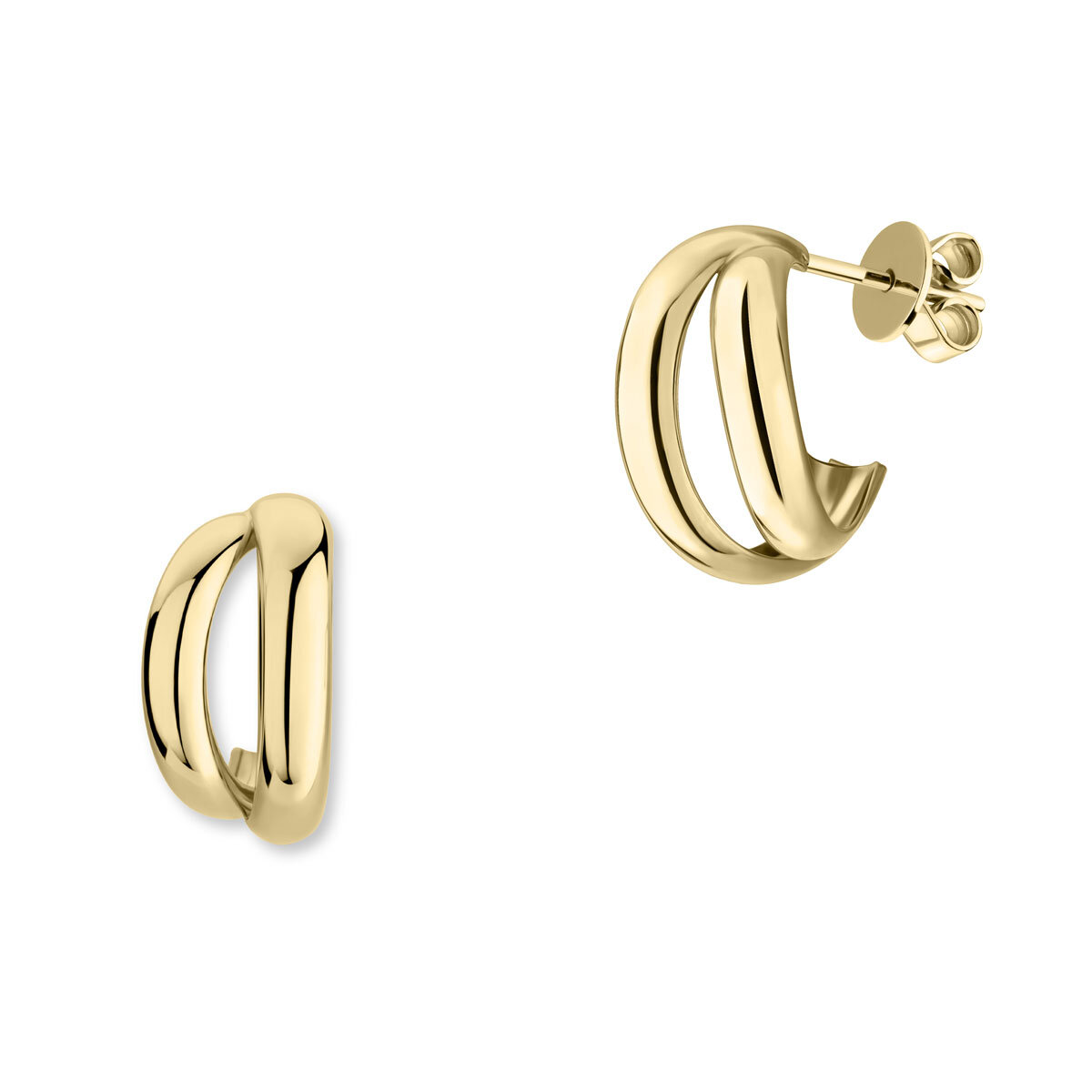 Costco UK | 14ct Yellow Gold Double Hoop Link Earrings