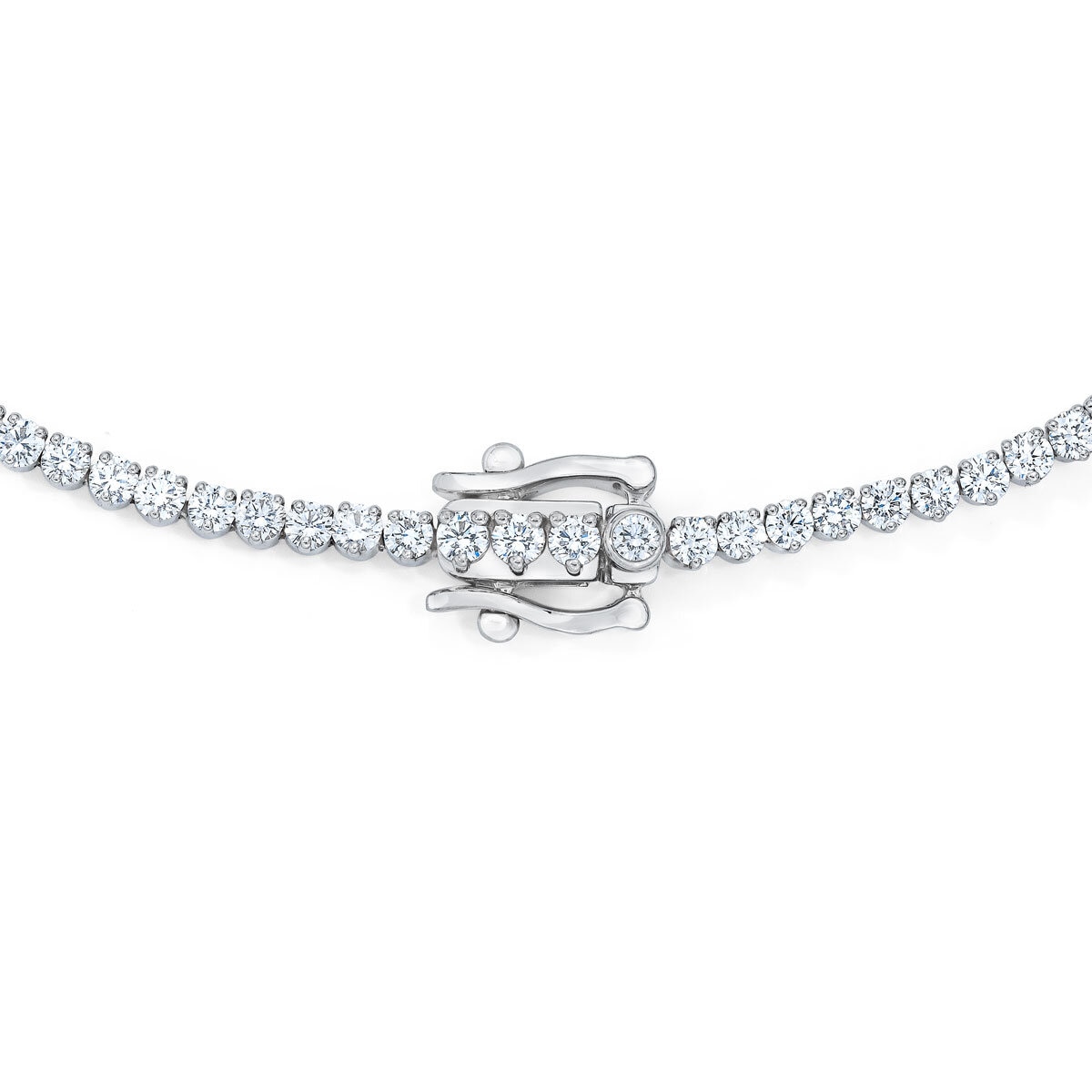 10ctw Diamond Tennis Necklace, 14ct White Gold