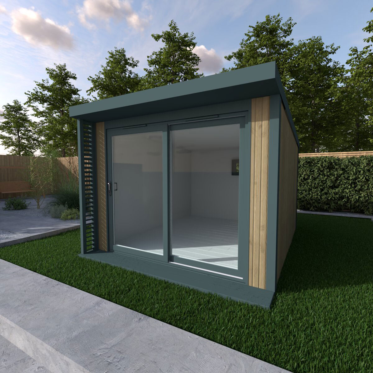 Installed Green Retreats Basebox Plus Garden Room 3m x 3.6m