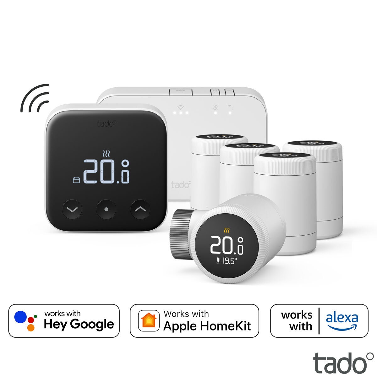 tado° Multi-room Bundle (includes Wireless Thermostat X with Hot Water Control, Wireless Temperature Sensor X & 5 x Smart Radiator Thermostat X)