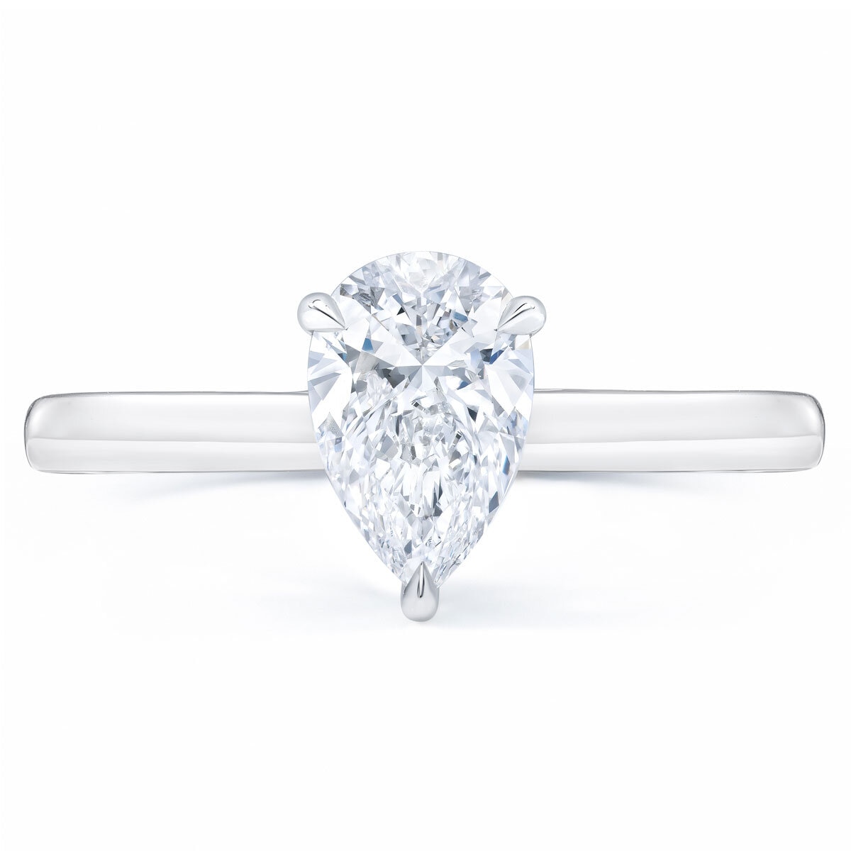 1.00ct Pear Cut Solitaire Ring, Platinum