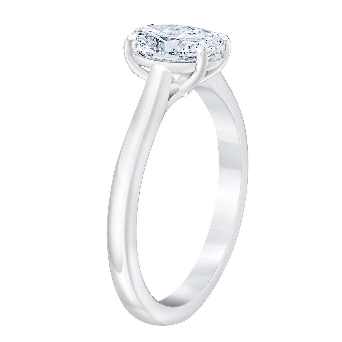 1.00ct Oval Cut Diamond Solitaire Ring, Platinum