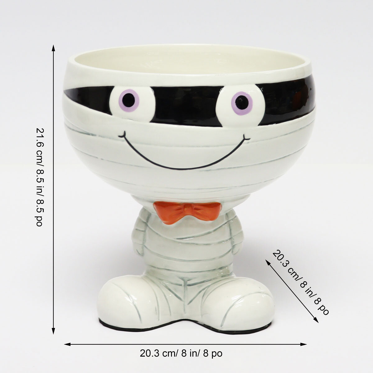 Halloween Candy Bowl in White dimensions image