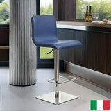 Peressini Rio Blue Faux Leather Gas Lift Bar Stool