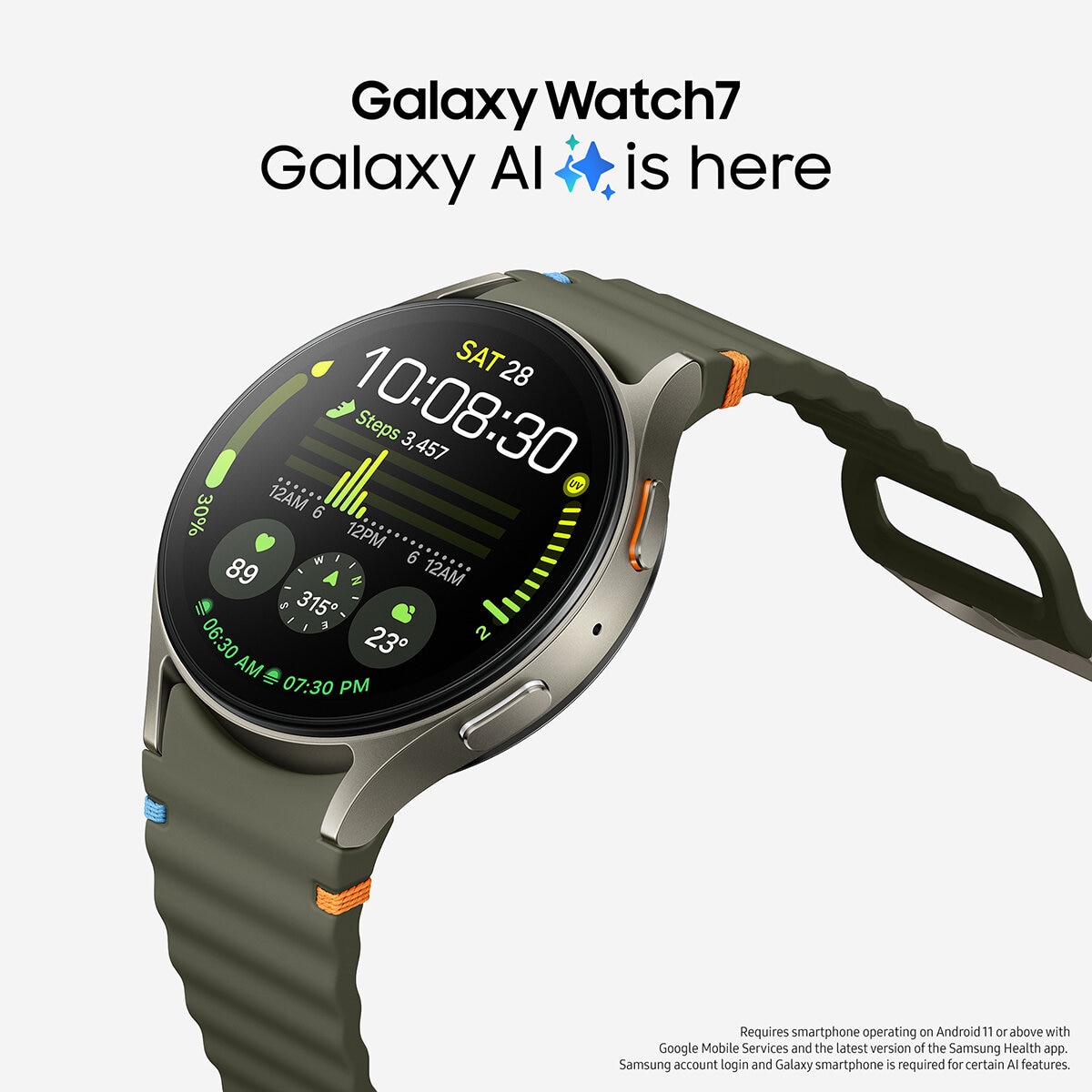 Samsung Galaxy Watch7 Large, 32GB Bluetooth in Green SM-L310NZGAEUA