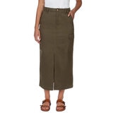 Wellworn Ladies Cargo Maxi Skirt in Olive