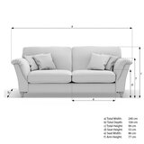 Merchant Grey Fabric 3 Seater Sofa