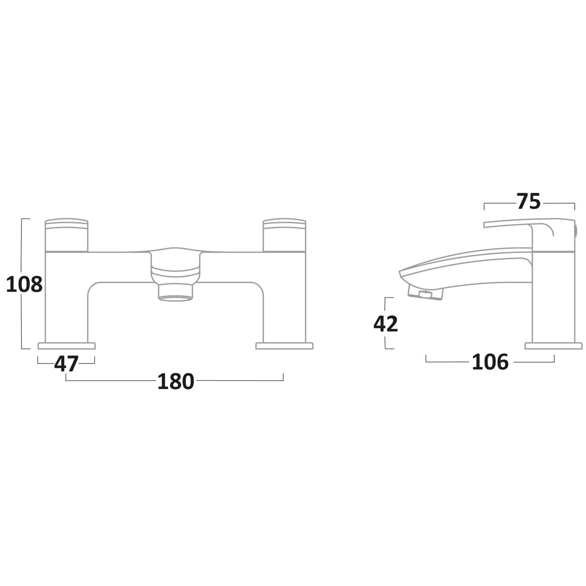 Tavistock Avid Deck Mounted Bath Tap