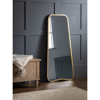 Gallery Bearsted Gold Leaner Mirror, 56.5 x 123cm