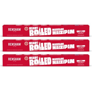 Renshaws Ready Rolled Marzipan Discs, 3 x 400g