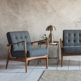 Gallery Humber Dark Grey Linen Armchair