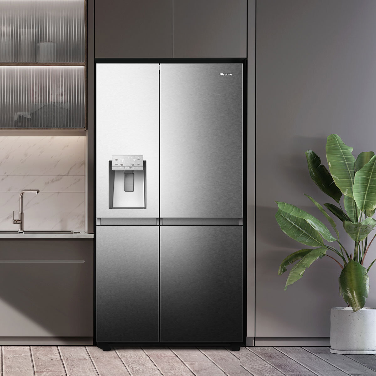 Hisense RS818N4TIC Side by Side Fridge Freezer in Stainless Steel