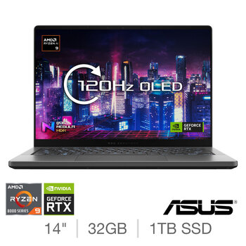 ASUS ROG Zephyrus G14, AMD Ryzen 9, 32GB RAM, 1TB SSD, NVIDIA GeForce RTX 4067, 14 Inch OLED Gaming Laptop, GA403UI-QS060W