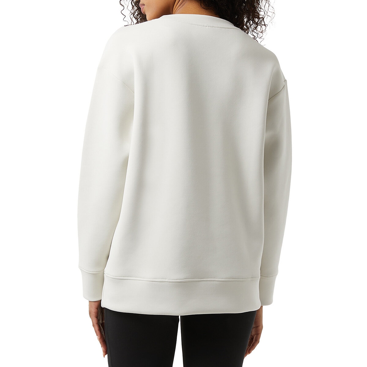 32 Degrees Ladies Sueded Tech Crewneck in White