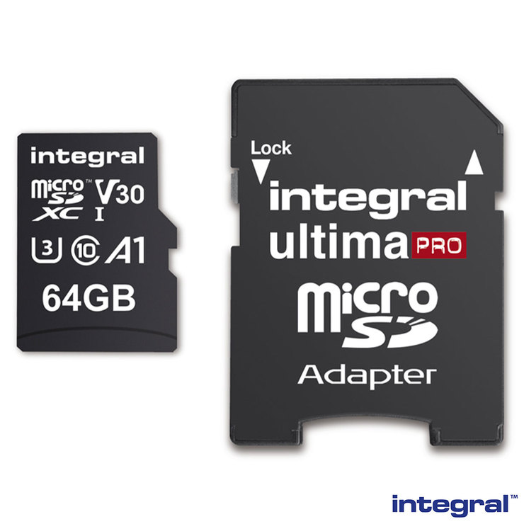 Integral 64GB Micro SD Card, MicroSDXC UHS1 U1 CL10 V30 A1 Costco UK