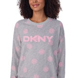 DKNY Ladies Fleece Lounge Set in Grey